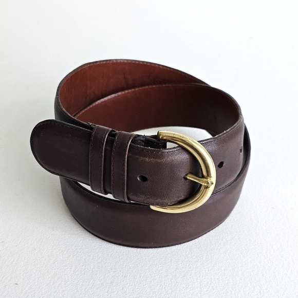 Coach Vintage Brown Leather Belt | Medium | Solid Brass Buckle | Handcrafted - Picture 1 of 16